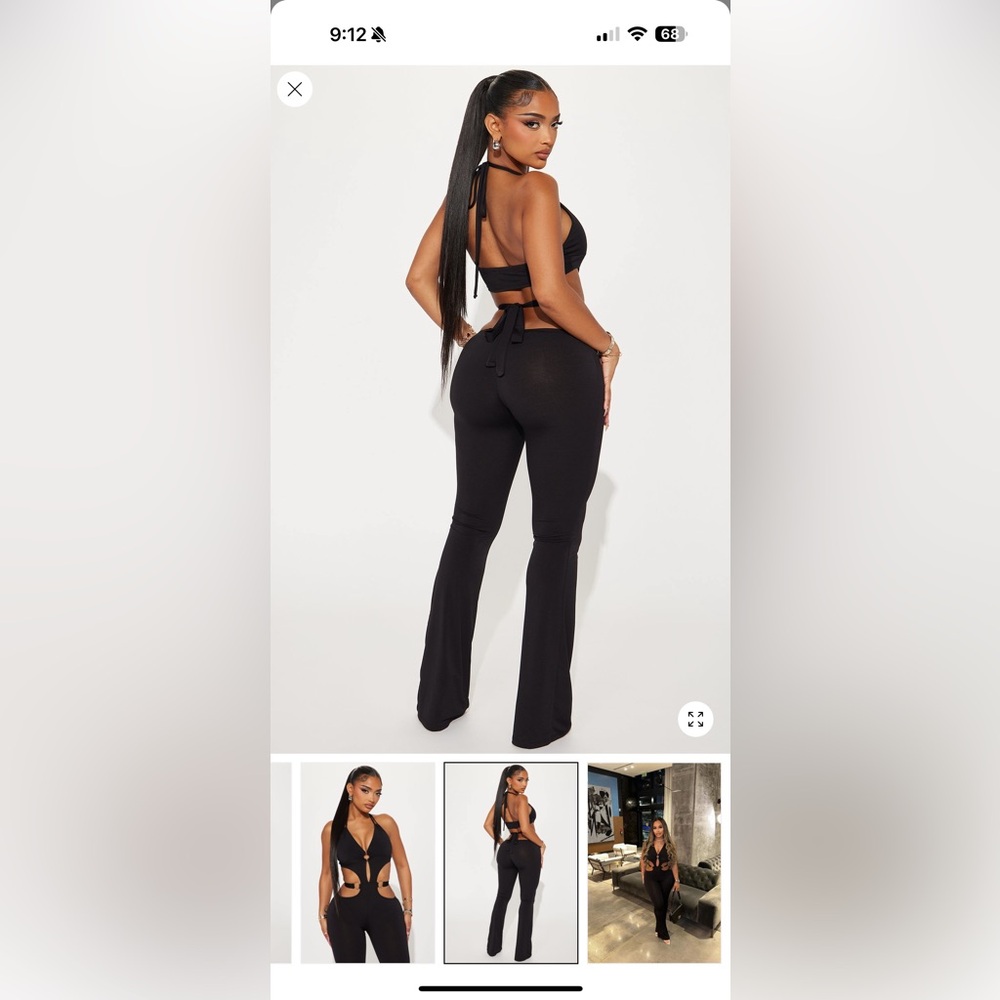 Fashion Nova Black Cutout Jumpsuit - Picture 2 of 2